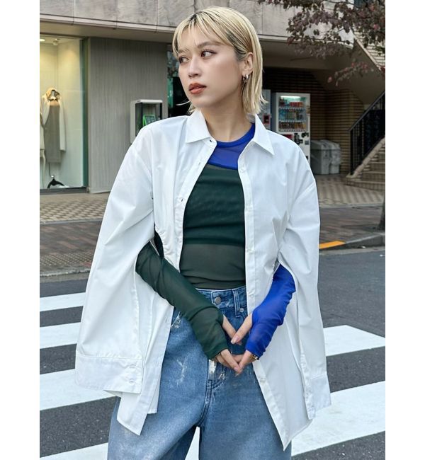 MURUA「サイドホールギャザーシャツ【WEB限定】【ブラウス】」|シャツ・ブラウス|