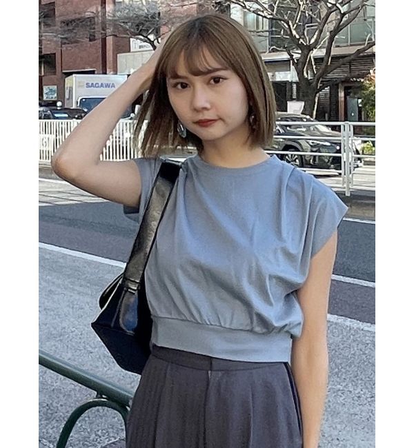 MURUA「タックワイドショルダートップス」|Tシャツ・カットソー|