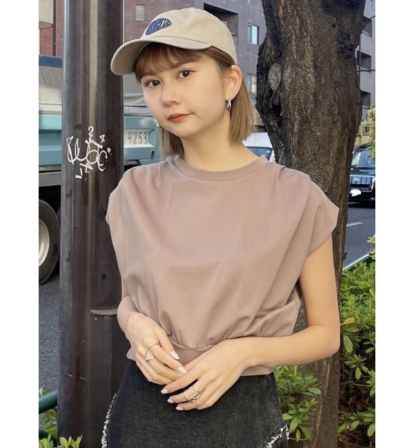 MURUA「タックワイドショルダートップス」|Tシャツ・カットソー|