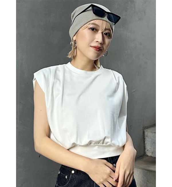 MURUA「タックワイドショルダートップス」|Tシャツ・カットソー|