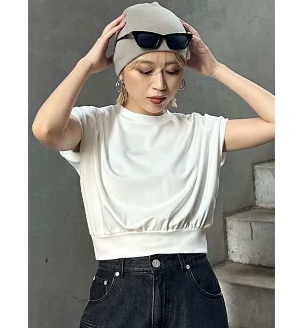 MURUA「タックワイドショルダートップス」|Tシャツ・カットソー|