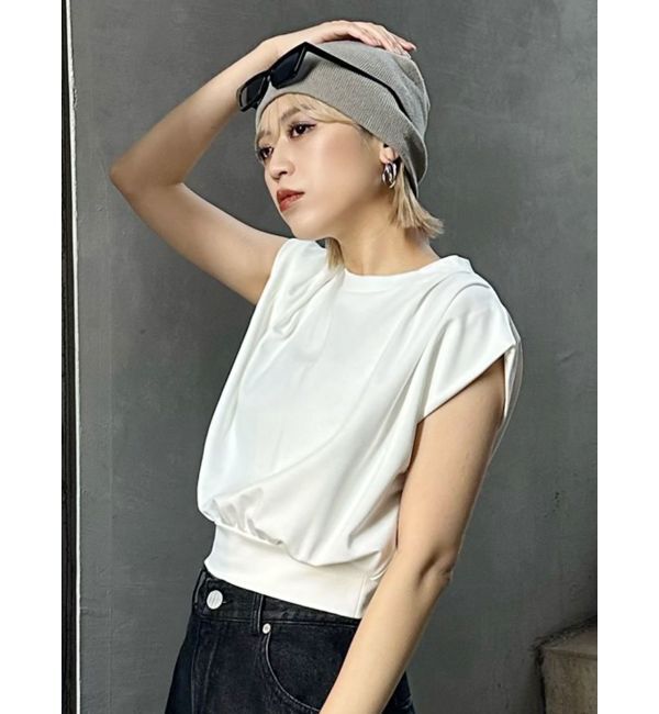 MURUA「タックワイドショルダートップス」|Tシャツ・カットソー|