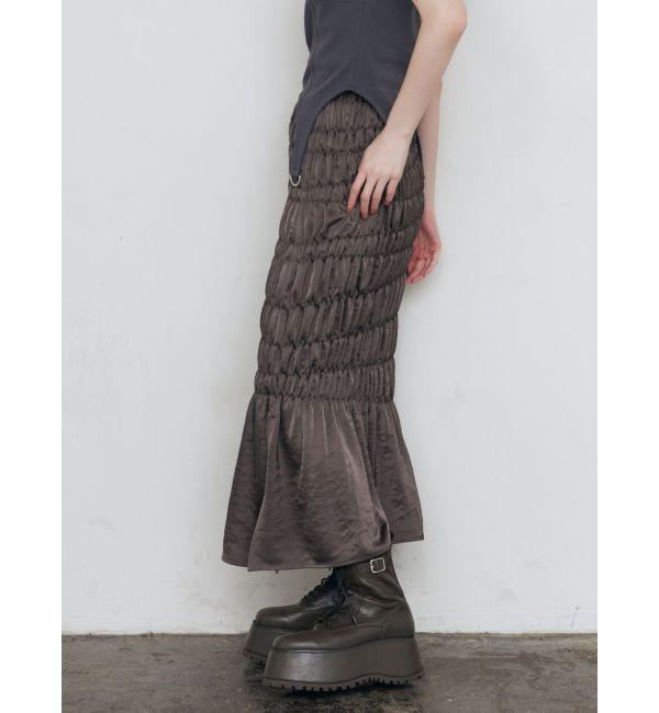 MURUA「シャーリングスカート」|スカート|ブラウン