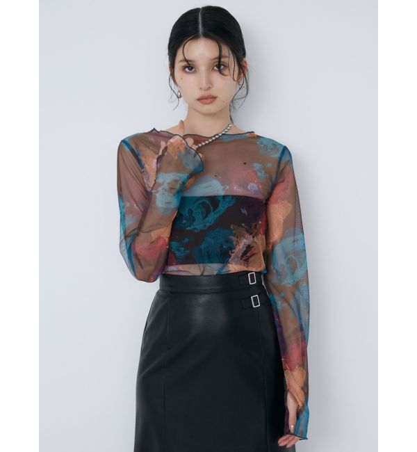 MURUA「ペイントチュールトップス【WEB限定】」|Tシャツ・カットソー|