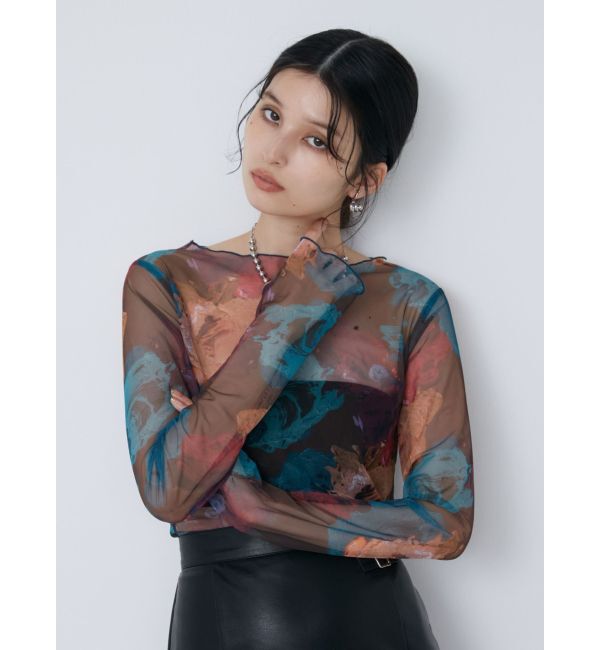 MURUA「ペイントチュールトップス【WEB限定】」|Tシャツ・カットソー|