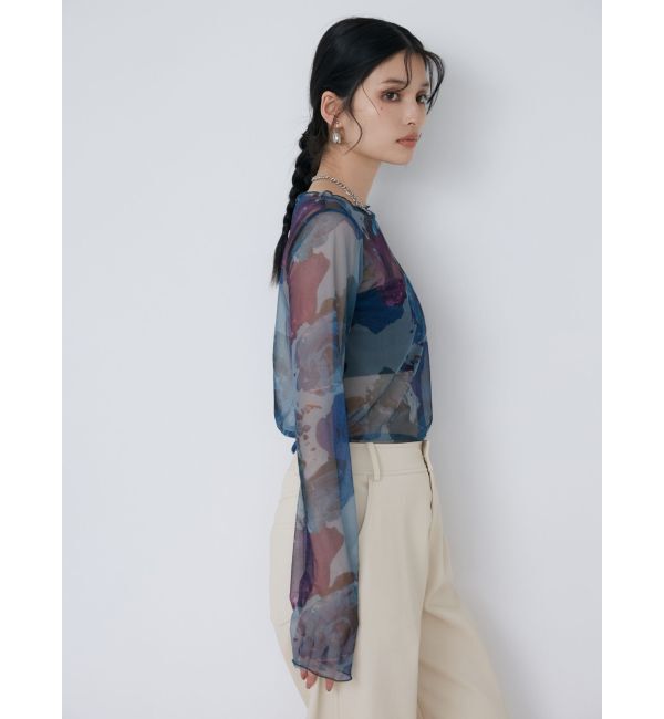 MURUA「ペイントチュールトップス【WEB限定】」|Tシャツ・カットソー|