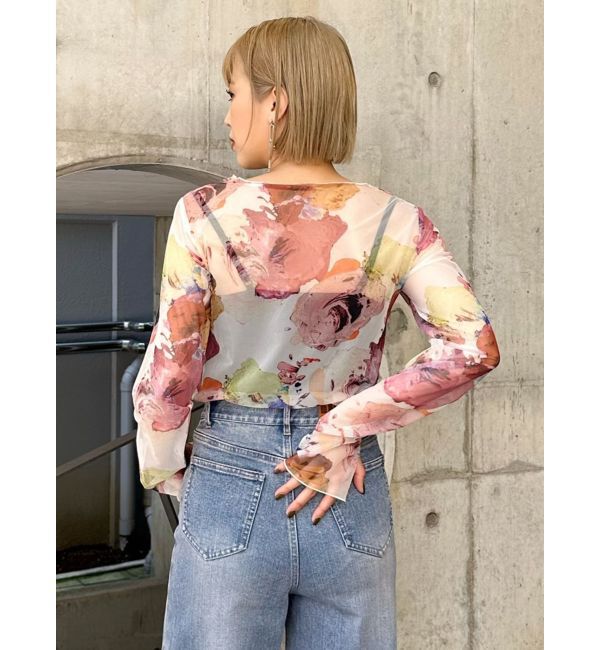 MURUA「ペイントチュールトップス【WEB限定】」|Tシャツ・カットソー|