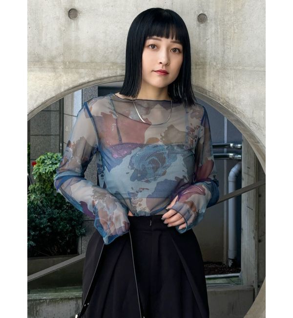 MURUA「ペイントチュールトップス【WEB限定】」|Tシャツ・カットソー|