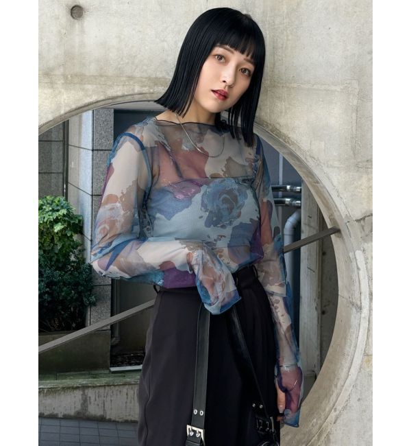 MURUA「ペイントチュールトップス【WEB限定】」|Tシャツ・カットソー|