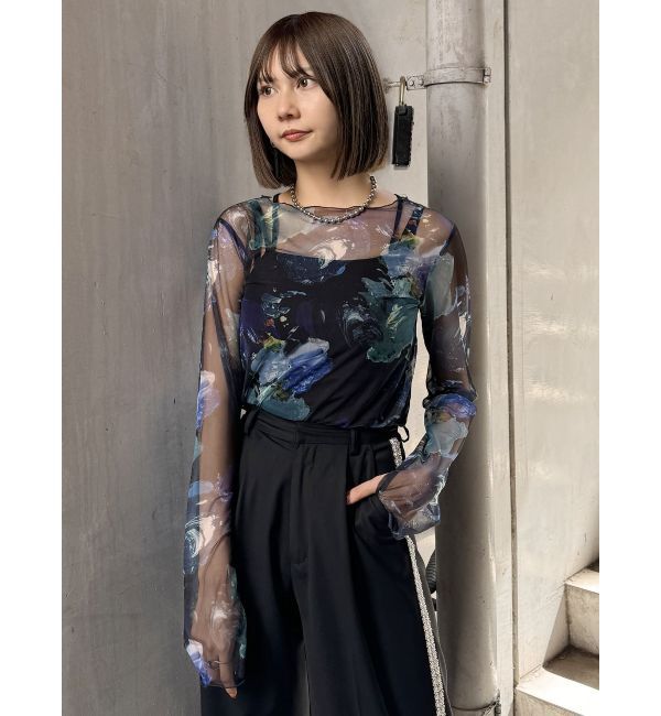 MURUA「ペイントチュールトップス【WEB限定】」|Tシャツ・カットソー|