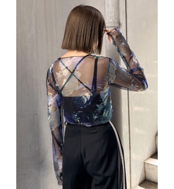 MURUA「ペイントチュールトップス【WEB限定】」|Tシャツ・カットソー|