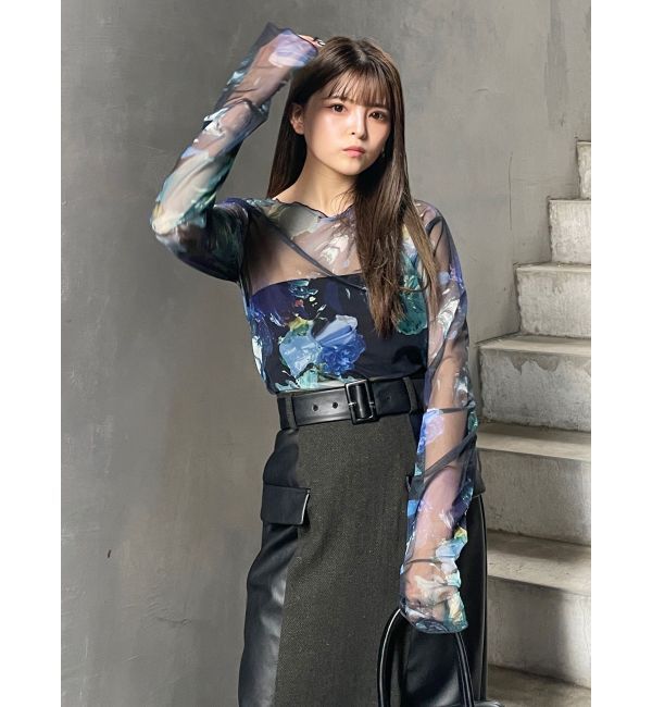 MURUA「ペイントチュールトップス【WEB限定】」|Tシャツ・カットソー|