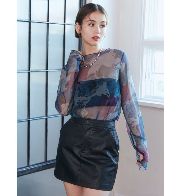 MURUA「ペイントチュールトップス【WEB限定】」|Tシャツ・カットソー|