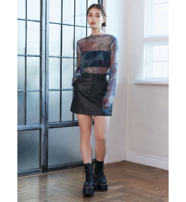 MURUA「ペイントチュールトップス【WEB限定】」|Tシャツ・カットソー|