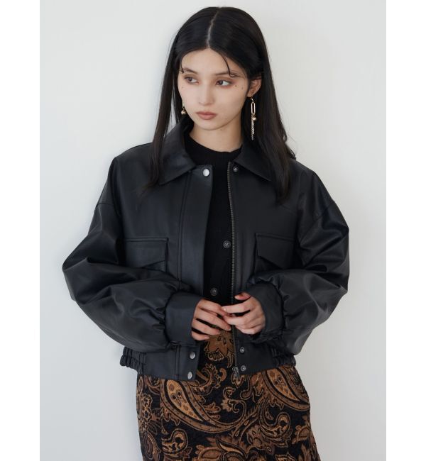 MURUA「フェイクレザーフライトジャケット」|ブルゾン・スタジャン|