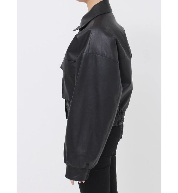 MURUA「フェイクレザーフライトジャケット」|ブルゾン・スタジャン|