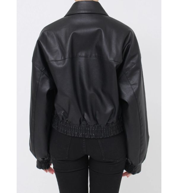 MURUA「フェイクレザーフライトジャケット」|ブルゾン・スタジャン|