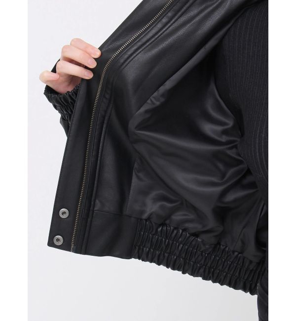 MURUA「フェイクレザーフライトジャケット」|ブルゾン・スタジャン|