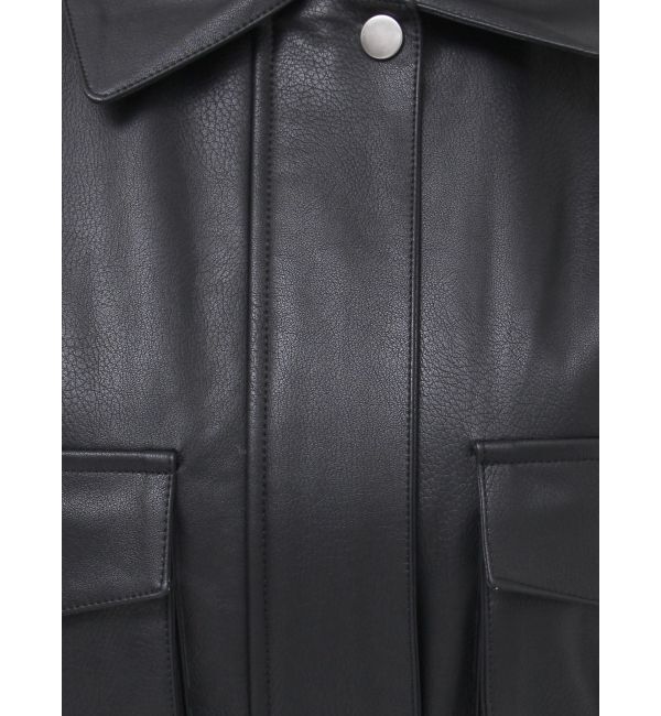 MURUA「フェイクレザーフライトジャケット」|ブルゾン・スタジャン|