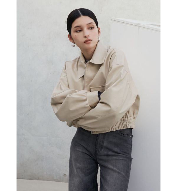 MURUA「フェイクレザーフライトジャケット」|ブルゾン・スタジャン|