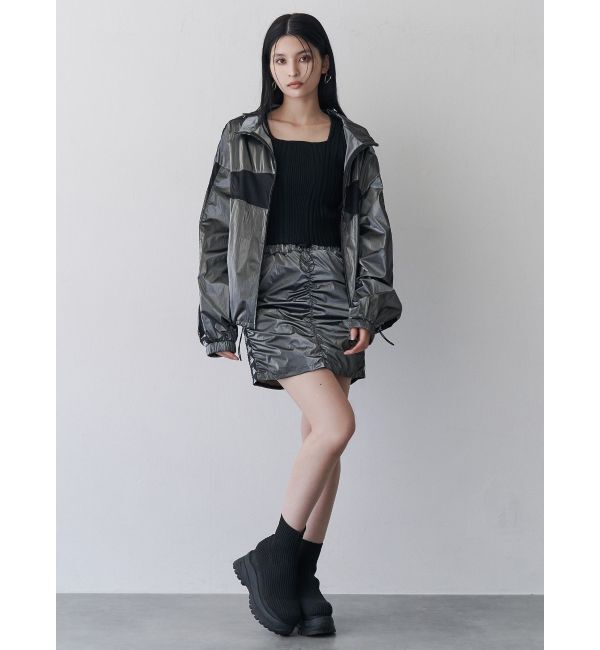 MURUA「【Kappa】シャーリングナイロンスカート【セットアップ着用可】」|スカート|