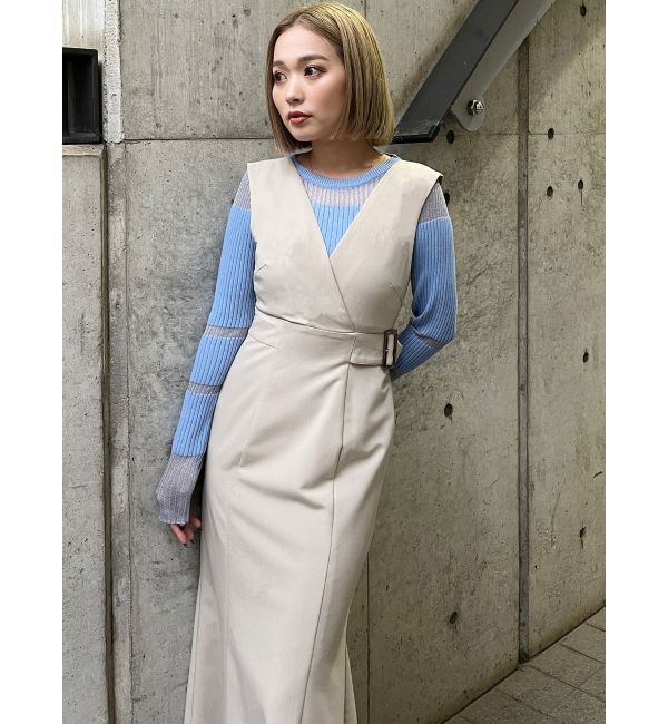 MURUA「カシュクールマーメイドジャンパースカート」|ワンピース|