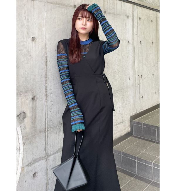 MURUA「カシュクールマーメイドジャンパースカート」|ワンピース|