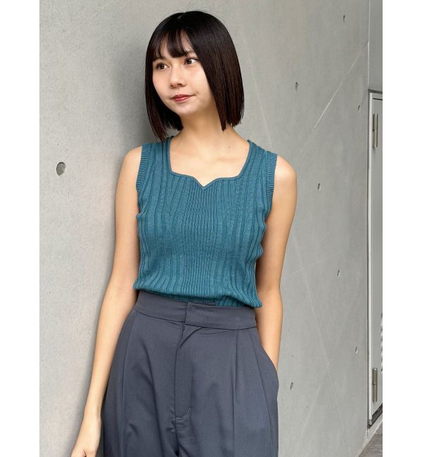MURUA「スクエアキーネックニットタンク」|タンクトップ|