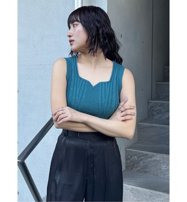 MURUA「スクエアキーネックニットタンク」|タンクトップ|