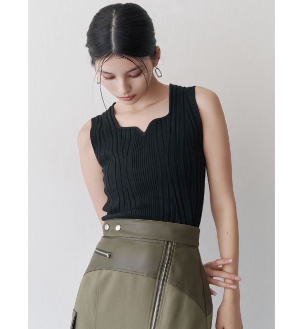 MURUA「スクエアキーネックニットタンク」|タンクトップ|