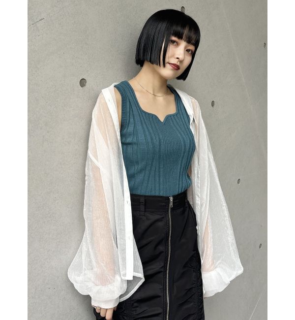 MURUA「スクエアキーネックニットタンク」|タンクトップ|