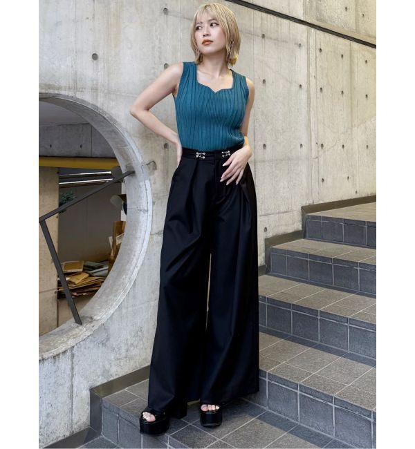 MURUA「スクエアキーネックニットタンク」|タンクトップ|