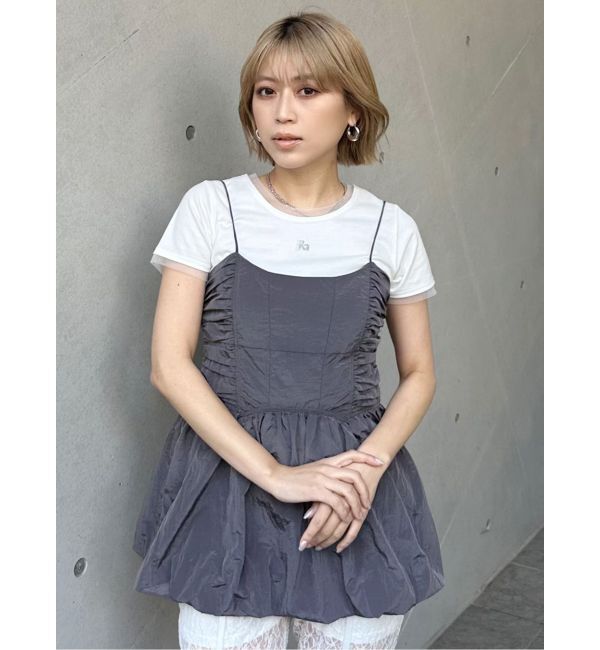 MURUA「チュールトリムコンパクトTシャツ」|Tシャツ・カットソー|