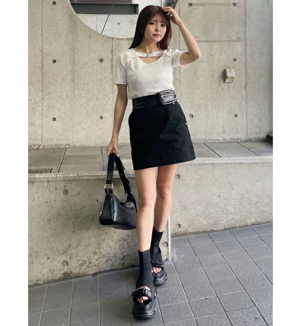 MURUA「フェイクレザーミニポケットミニスカート」|スカート|