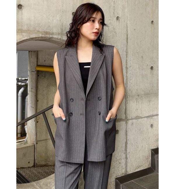 MURUA「ピークドラペルダブルミドルジレ」|ベスト・ジレ|