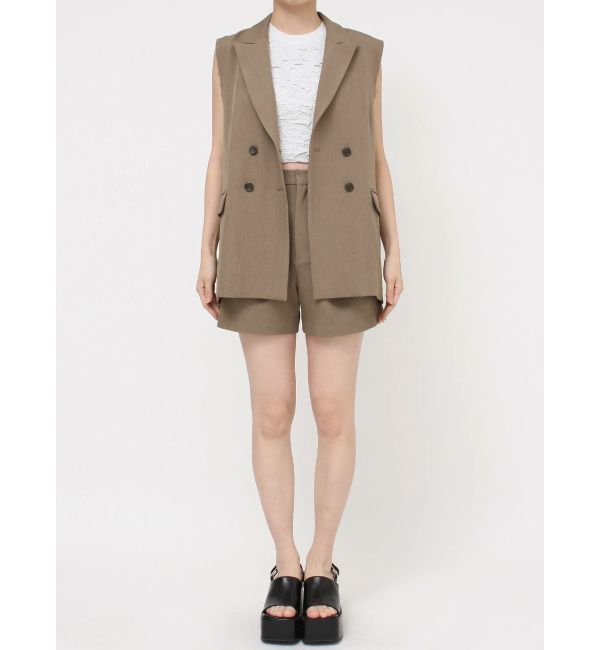 MURUA「ピークドラペルダブルミドルジレ」|ベスト・ジレ|