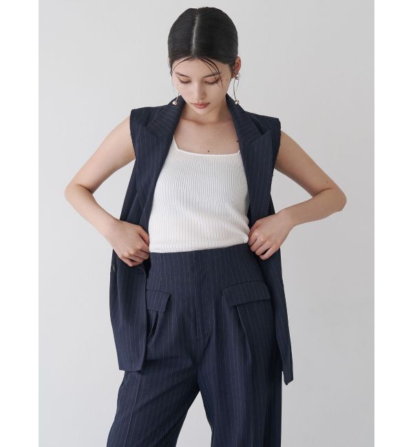 MURUA「ピークドラペルダブルミドルジレ」|ベスト・ジレ|