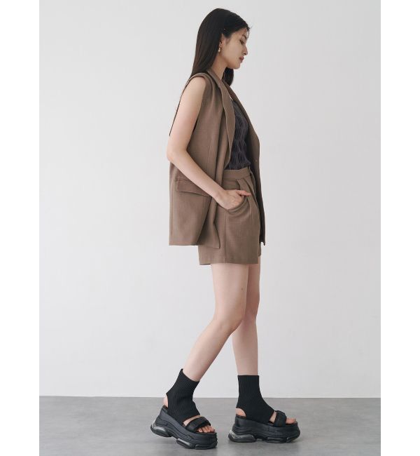 MURUA「ピークドラペルダブルミドルジレ」|ベスト・ジレ|