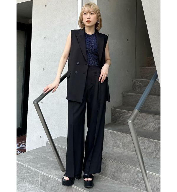 MURUA「ピークドラペルダブルミドルジレ」|ベスト・ジレ|