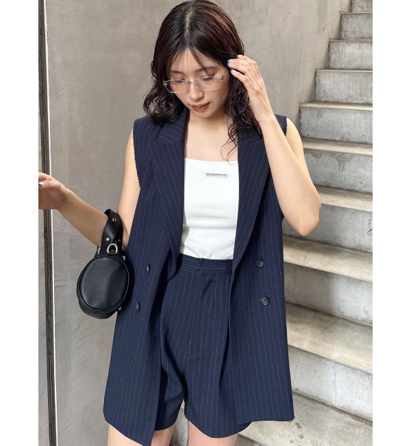 MURUA「ピークドラペルダブルミドルジレ」|ベスト・ジレ|