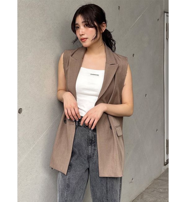 MURUA「ピークドラペルダブルミドルジレ」|ベスト・ジレ|