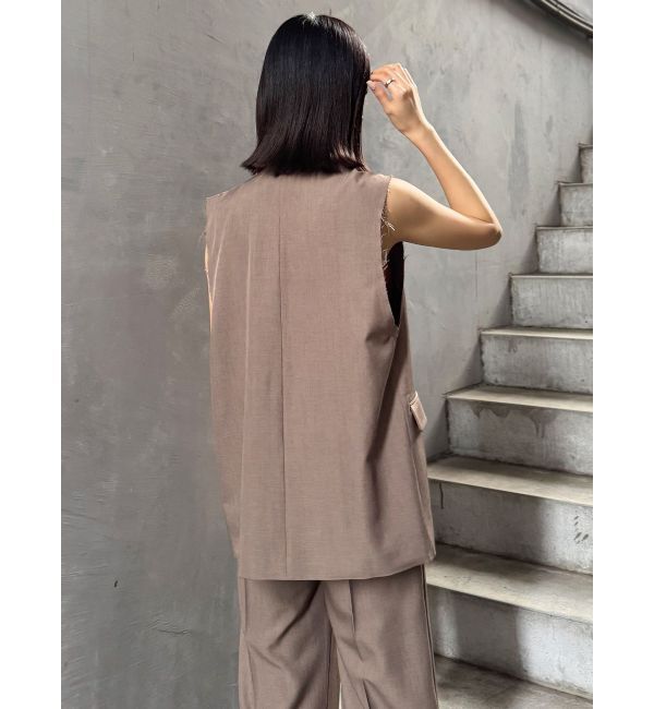 MURUA「ピークドラペルダブルミドルジレ」|ベスト・ジレ|