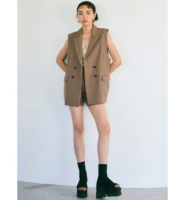 MURUA「ピークドラペルダブルミドルジレ」|ベスト・ジレ|