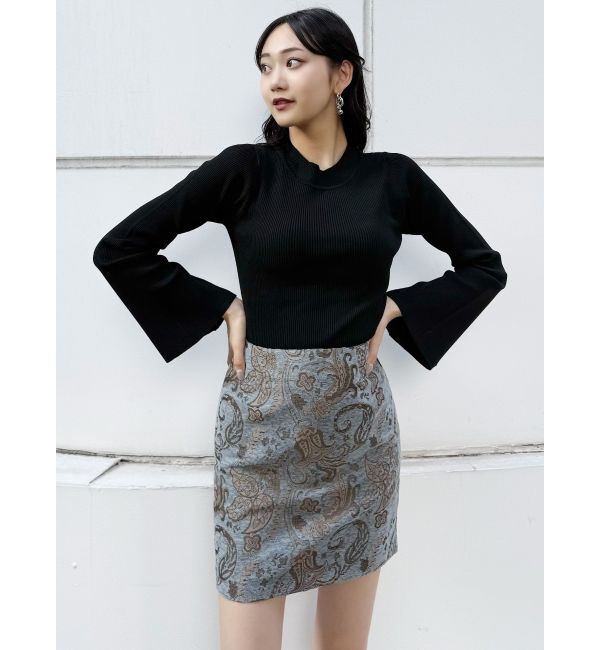 MURUA「【YUKKOコラボ】レースアップジャガードミニスカート【セットアップ着用可】」|スカート|