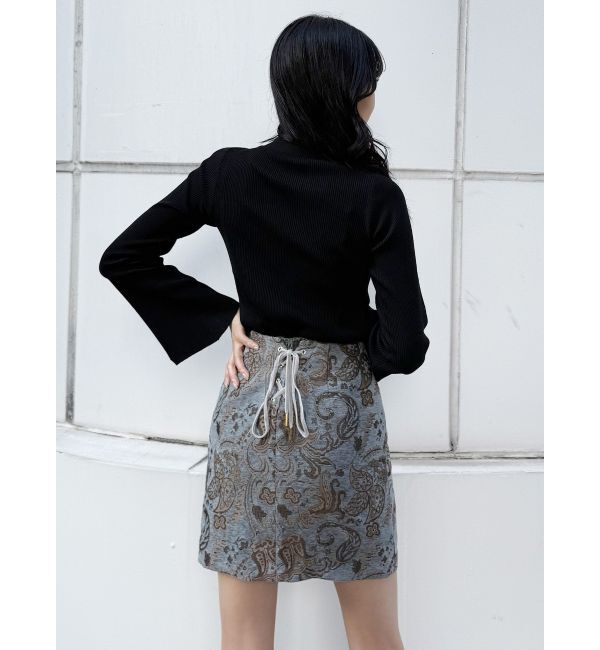 MURUA「【YUKKOコラボ】レースアップジャガードミニスカート【セットアップ着用可】」|スカート|