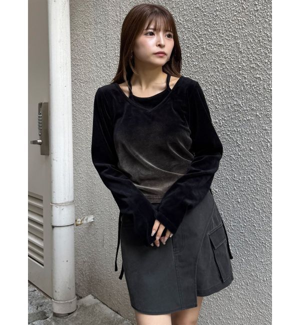 MURUA「ホルターネックベロアトップス」|Tシャツ・カットソー|