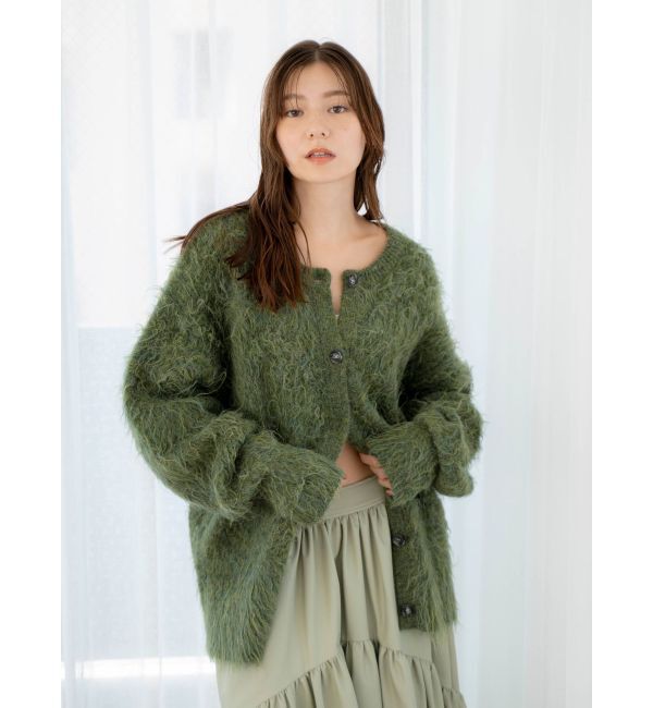Ungrid「フェザーヤーンニットカーデ」|カーディガン|