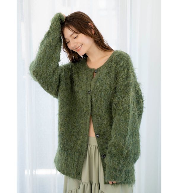 Ungrid「フェザーヤーンニットカーデ」|カーディガン|