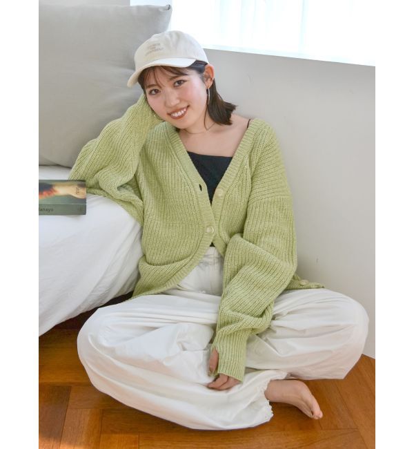 Ungrid「ミックスヤーンルーズニットカーデ」|カーディガン|