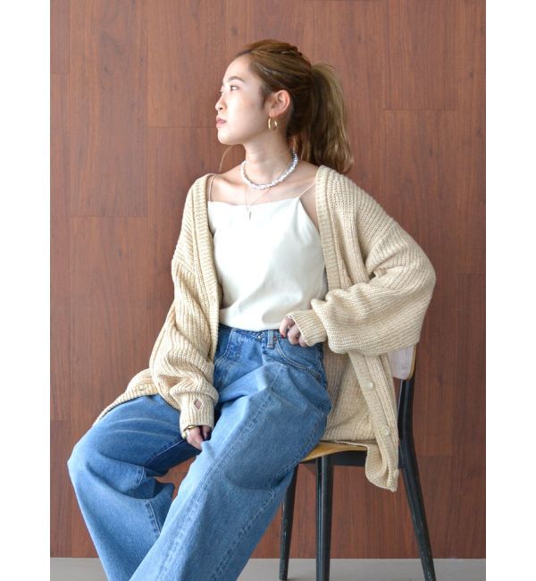 Ungrid「ミックスヤーンルーズニットカーデ」|カーディガン|